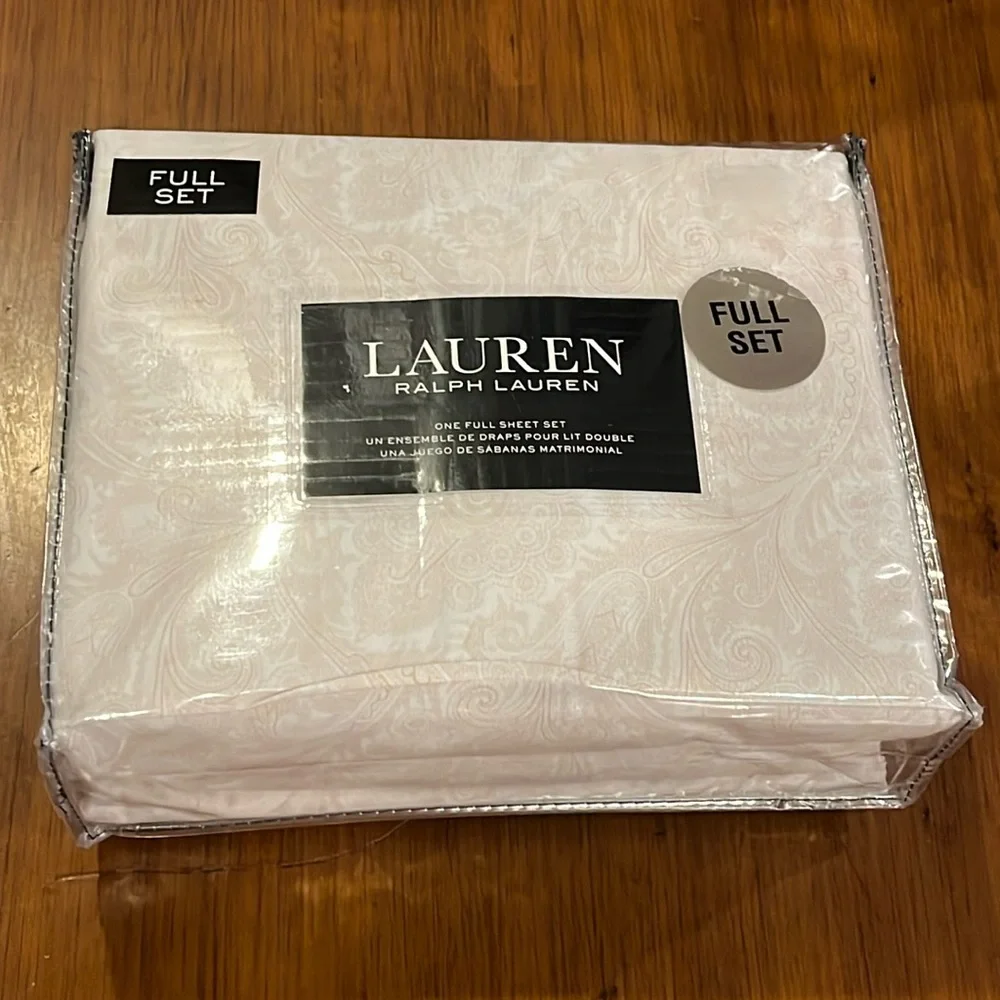 Ralph Lauren Paisley Full Sheet set 4 pcs flat pillowcase X 2, extra deep fitted